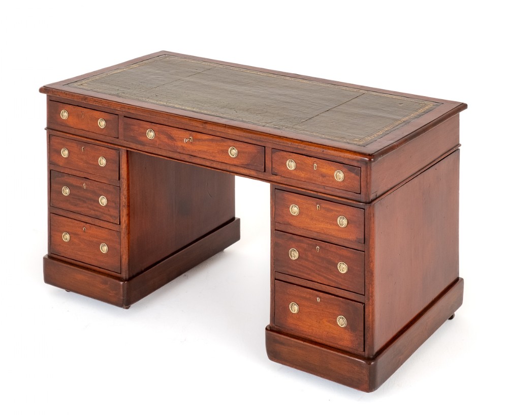 Victorian Mahogany 2 Pedestal Desk