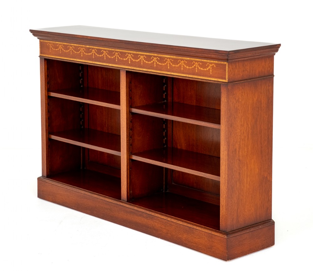 Double Mahogany Open Bookcase