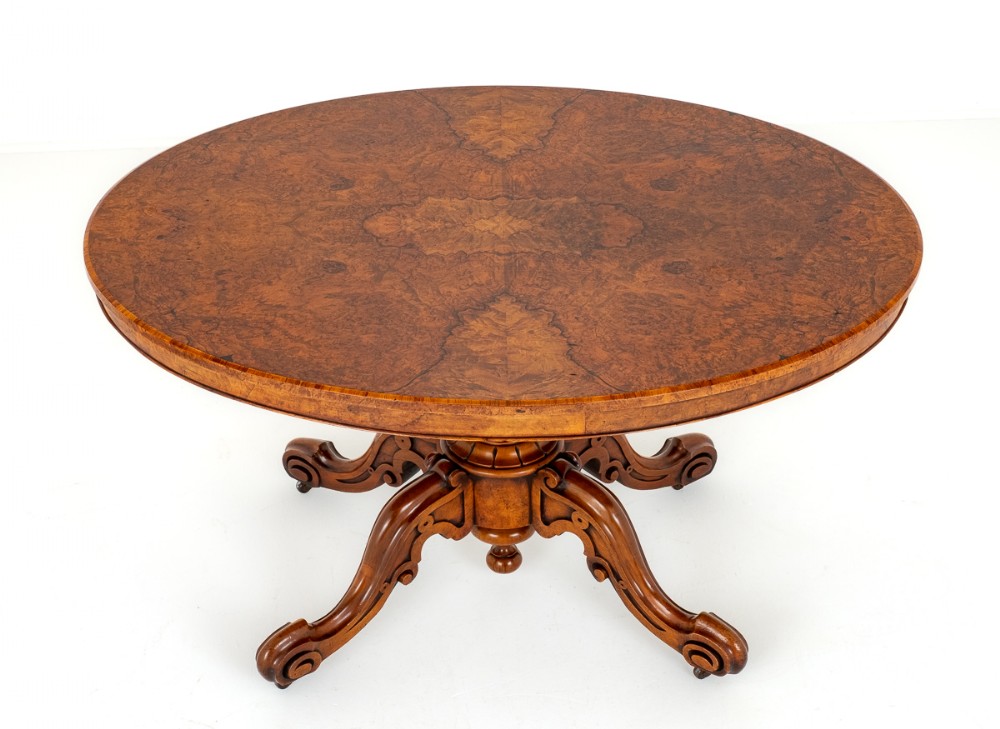 Good Quality Victorian Burr Walnut Loo Table