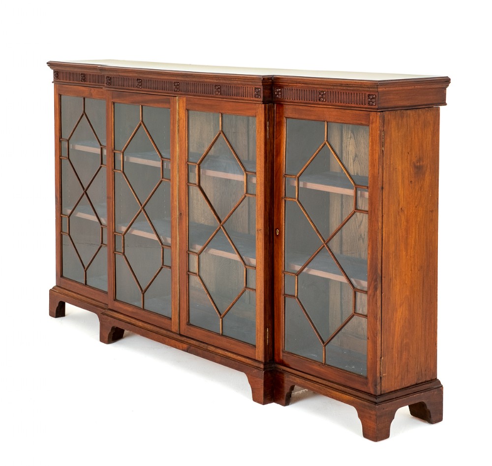 Mahogany Georgian Revival Breakfront Bookcase