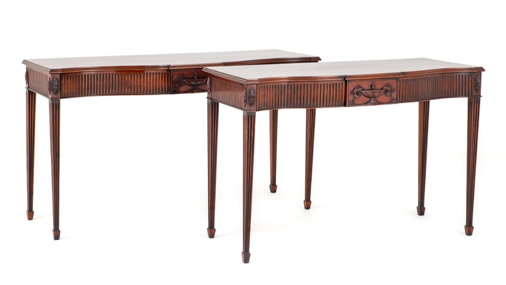 Pair of Adams Style Mahogany Console Tables