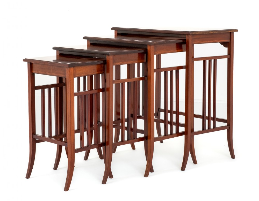 Mahogany Sheraton Revival Nest of 4 Tables