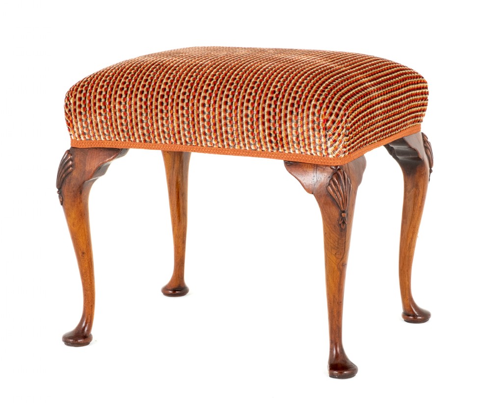 Queen Anne Style Walnut Stool