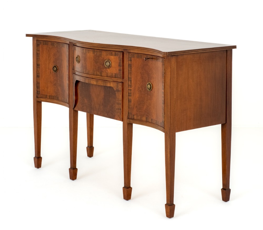 Regency Revival Mahogany Serpentine Sideboard