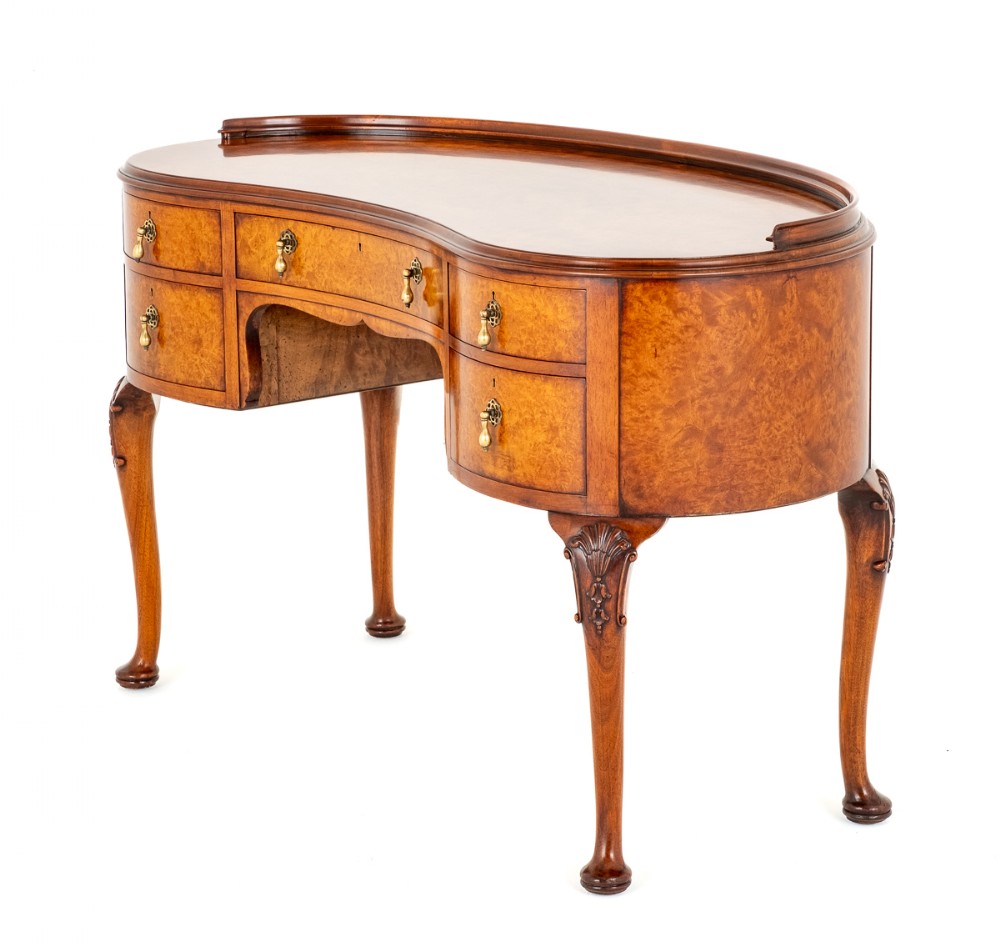 Burr Walnut Queen Anne Style Dressing Table.