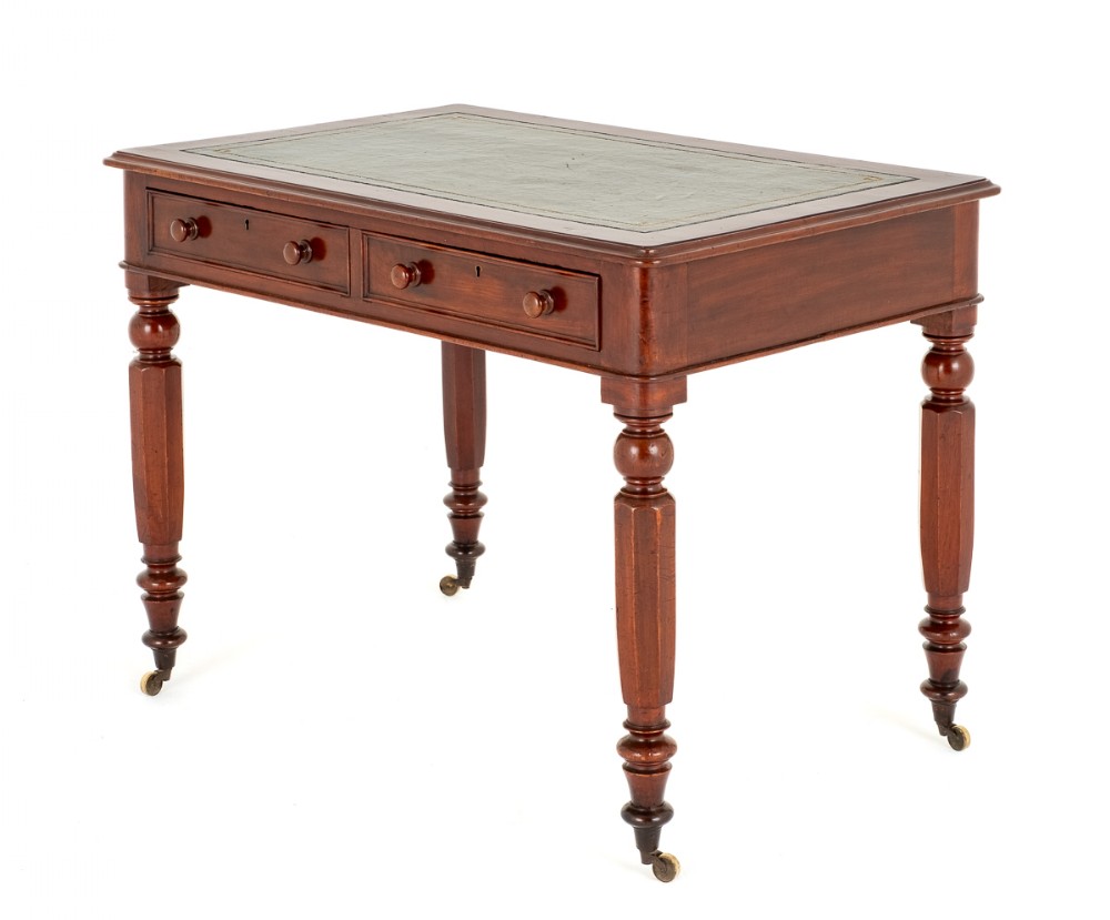 Early Victorian Mahogany 2 Drawer Writing Table