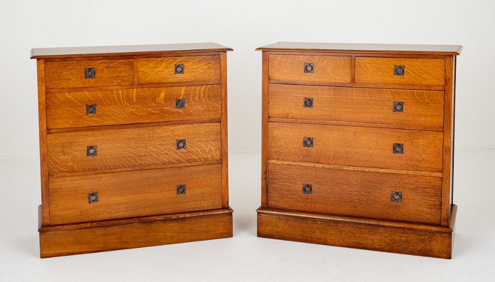 Pair of Arts and Crafts Style Chest of Drawers