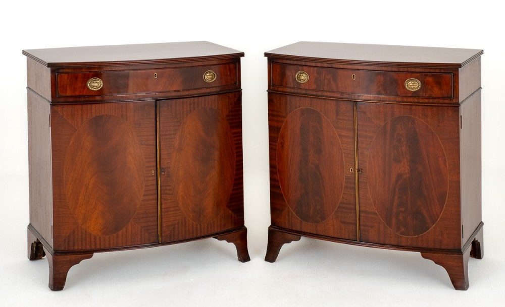 Pair of Mahogany Sheraton Revival Side Cabinets