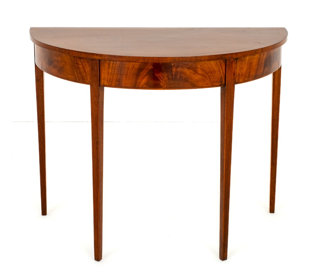 Georgian Mahogany Demi Lune Side Table