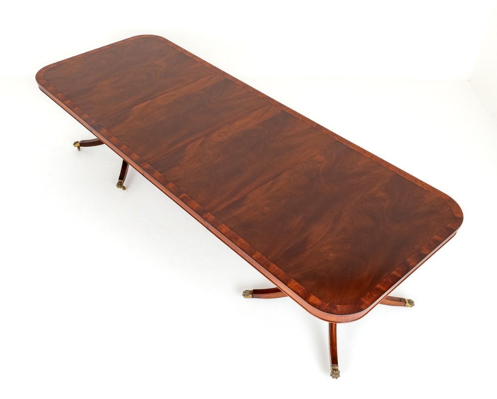 Mahogany Regency Revival 2 Pillar Dining Table