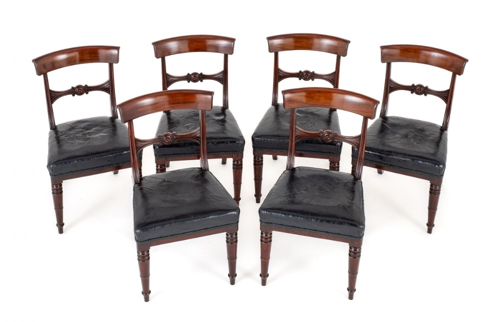 Set of 6 Regency Mahogany Dining Chairs