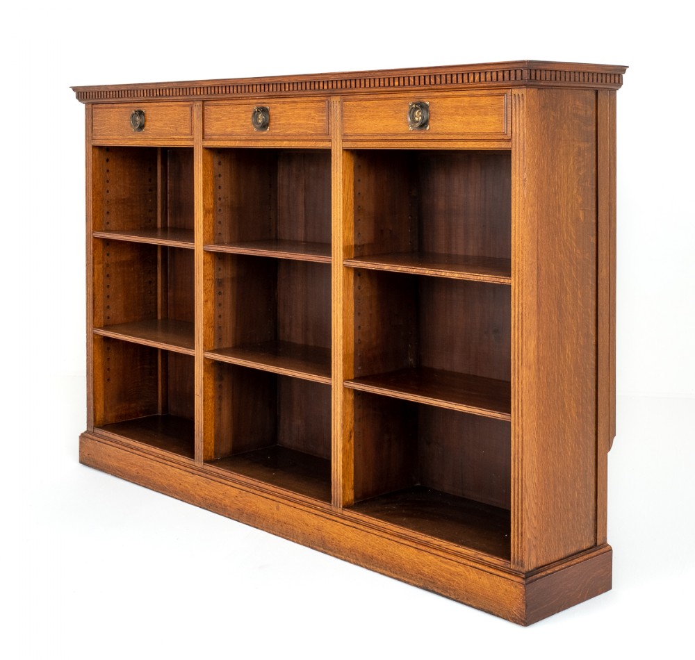 Oak Arts and Crafts Open Bookcase