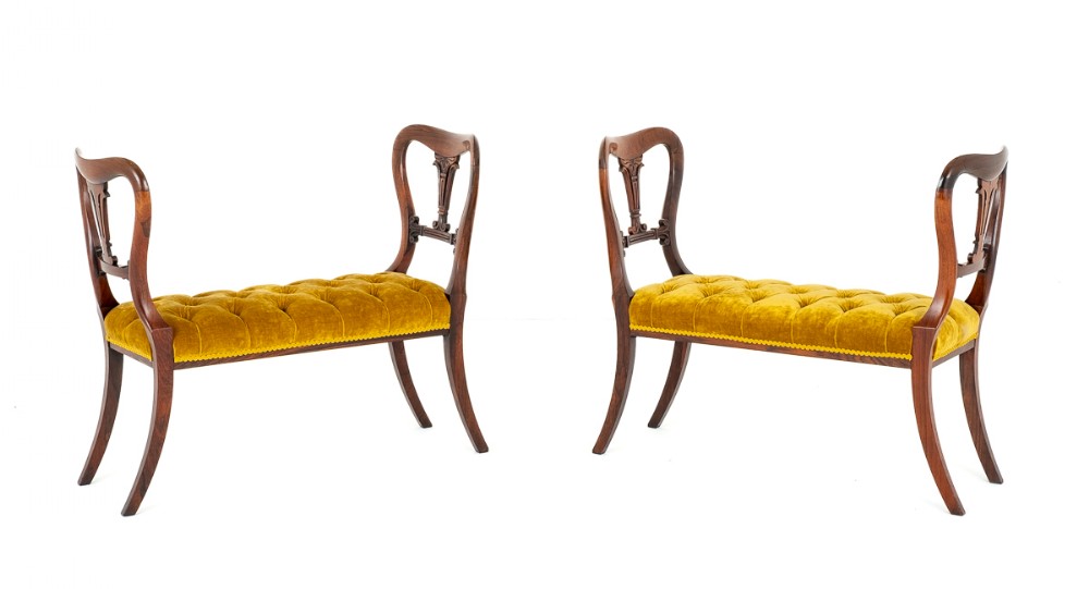 Pair of William IV Rosewood Window Seats