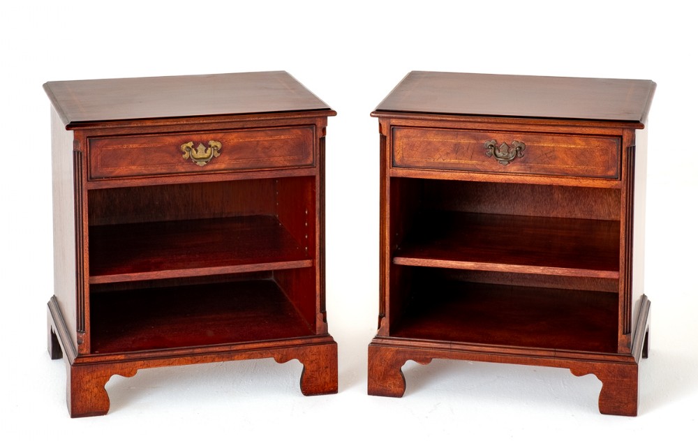 Pair of Mahogany Georgian Revival Bedside Cabinets