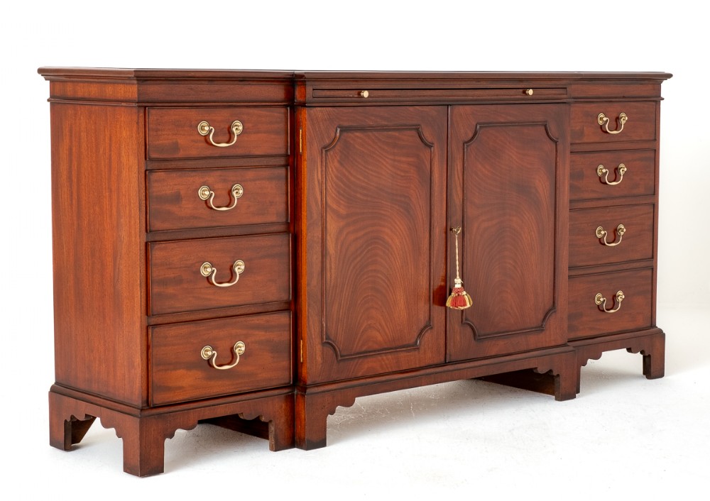 Georgian Revival Mahogany Breakfront Sideboard