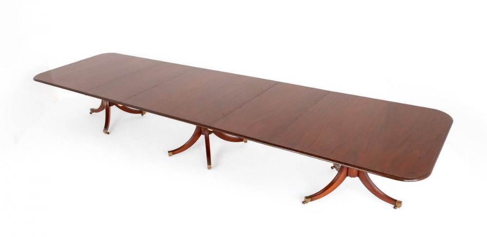 Impressive 16 - 18 Seat 3 Pedestal Regency Style Dining Table