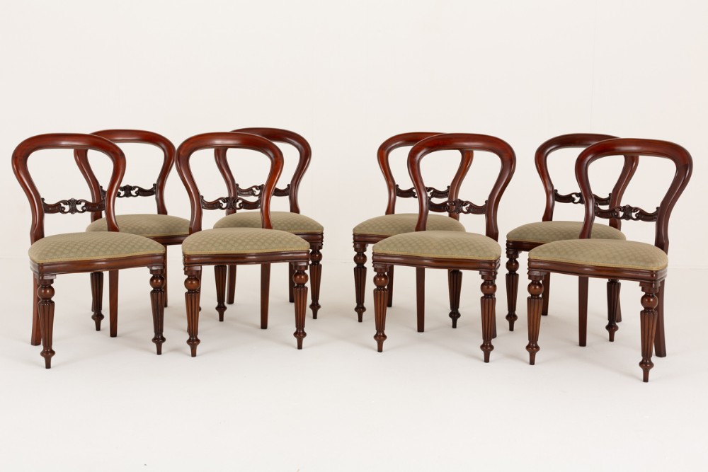 Set of 8 Victorian Style Mahogany Dining Chairs