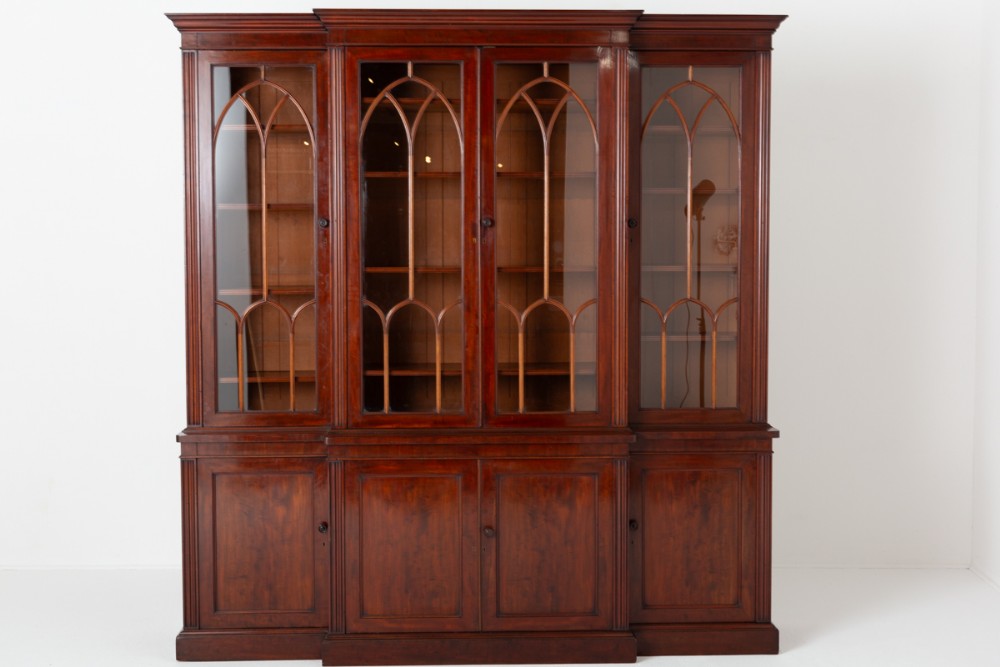 Large William IV Mahogany Breakfront Bookcase