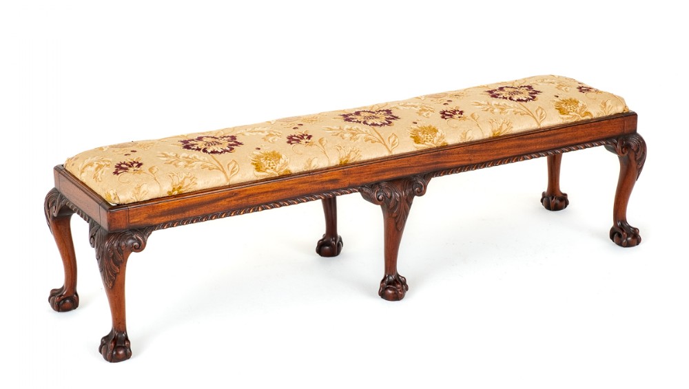 Chippendale Style Mahogany Duet Stool