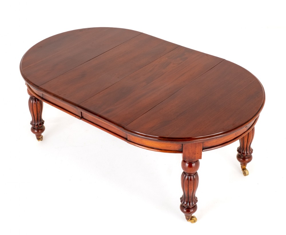 Victorian Mahogany 2 Leaf Circular Extending Dining Table