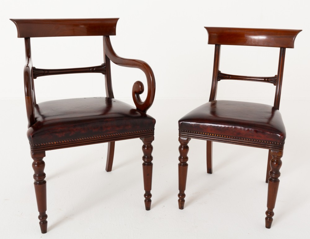 Pair of Regency Style Mahogany Desk Chairs