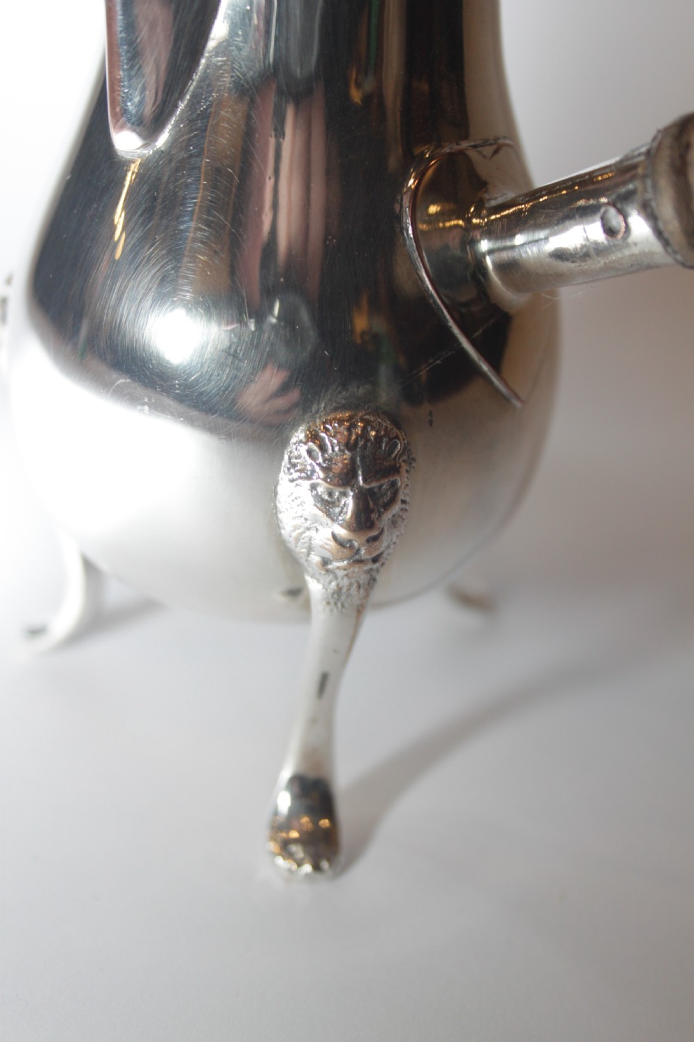 18th Century Style Silver Plate Hot Chocolate Pot / Coffee Pot View II