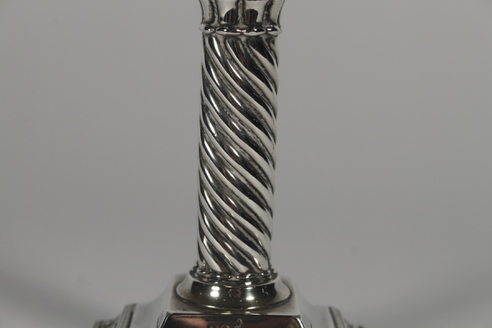 Pair of Edward VII Silver Candlesticks View III