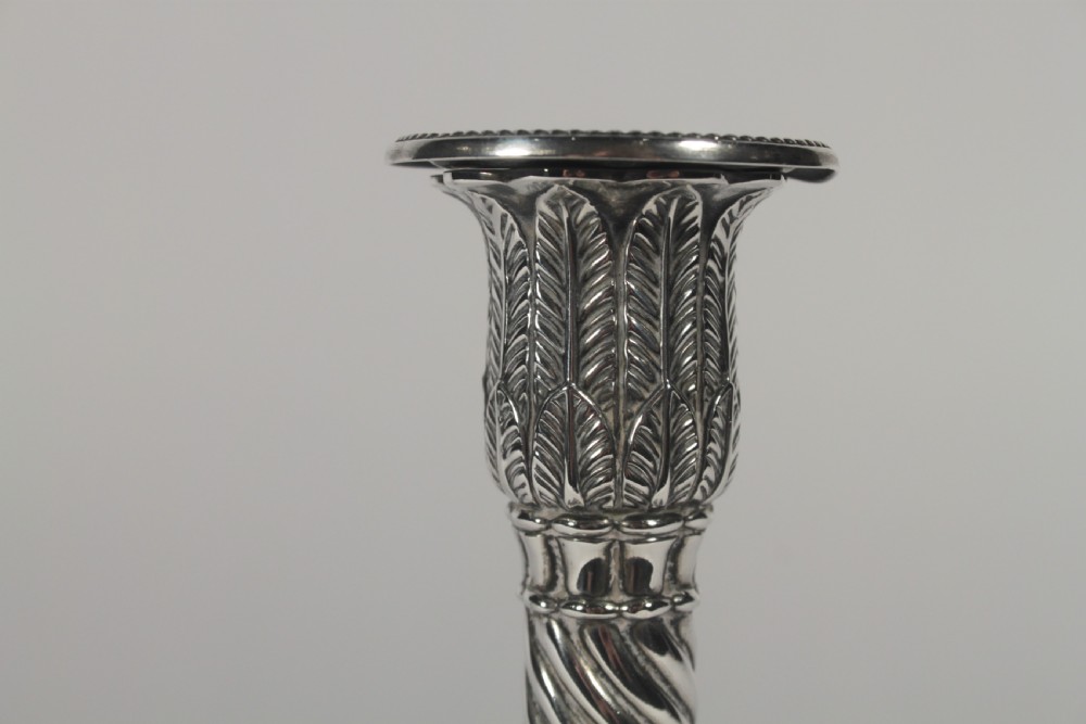 Pair of Edward VII Silver Candlesticks View IV
