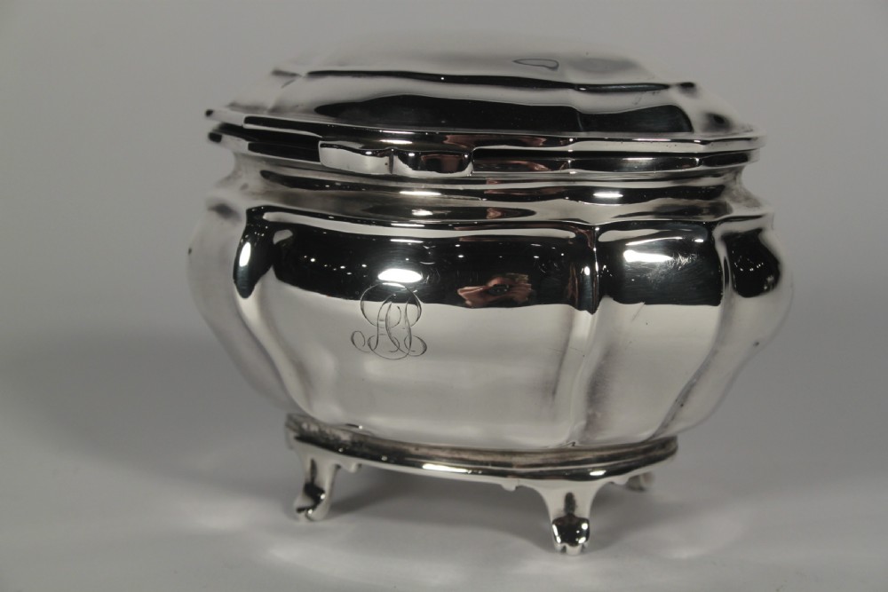 Edwardian Silver Oval Caddy