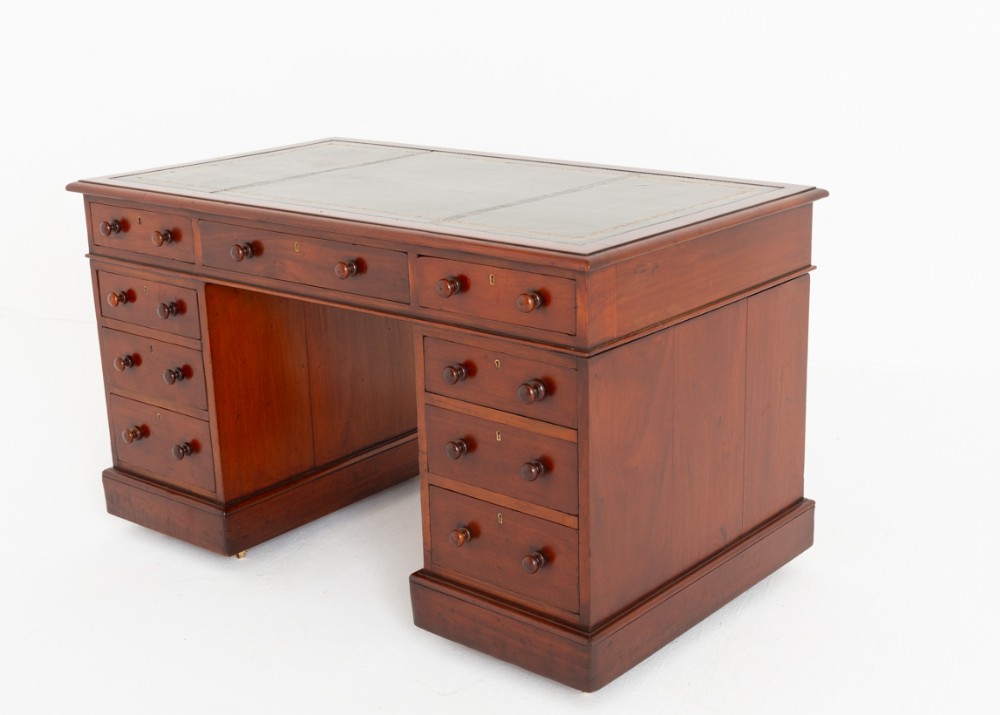 Victorian Mahogany Twin Pedestal Desk