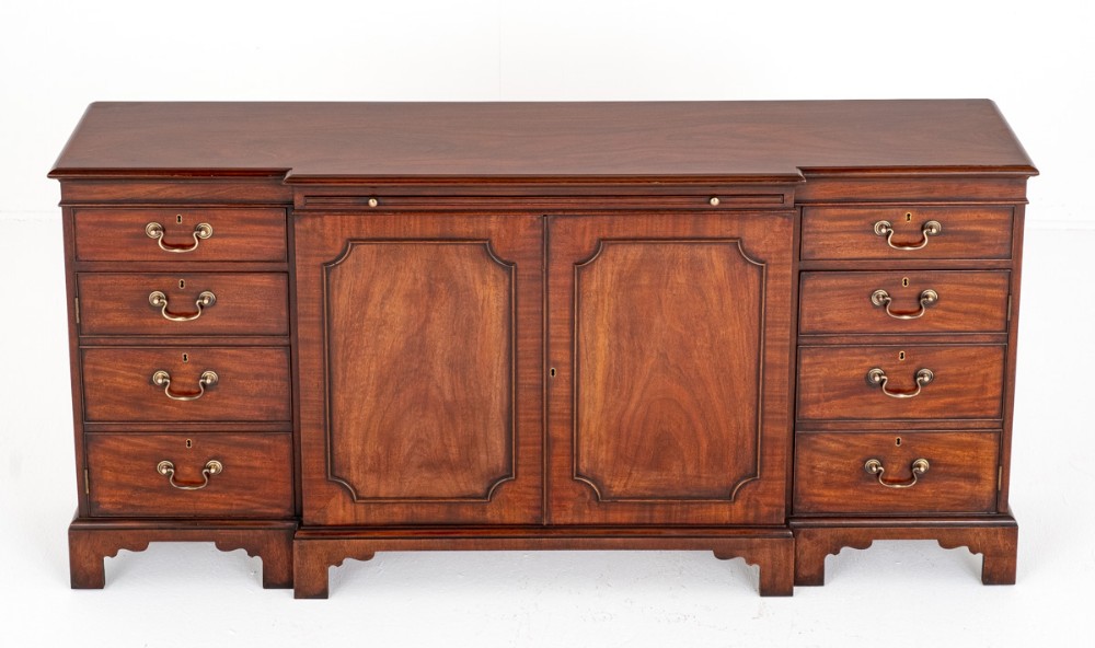 Georgian Revival Mahogany Breakfront Sideboard