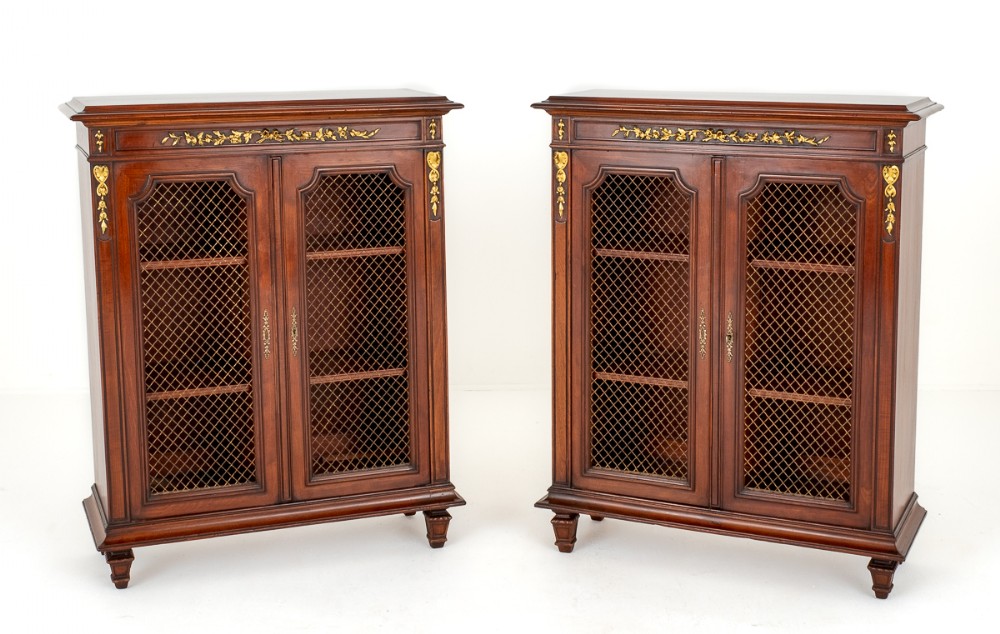 Wonderful Pair of French Walnut Side Cabinets
