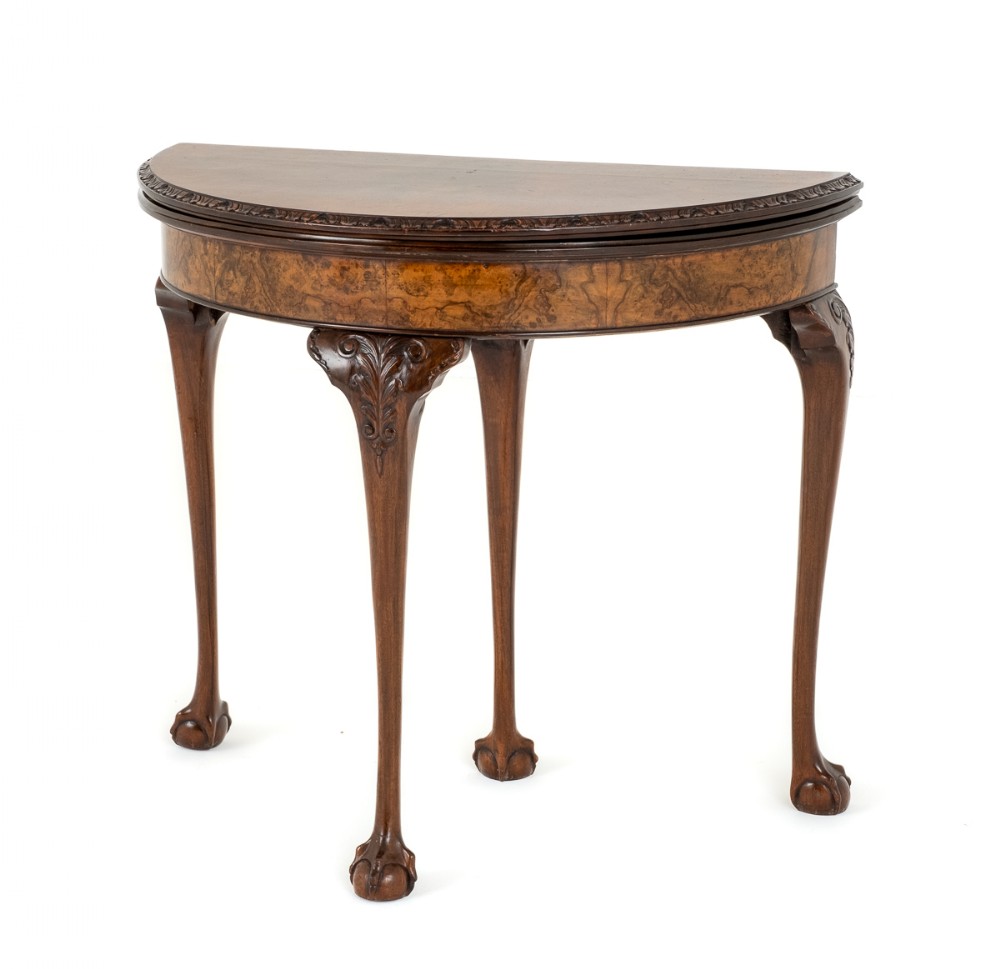 Queen Anne Style Demi Lune Card Table