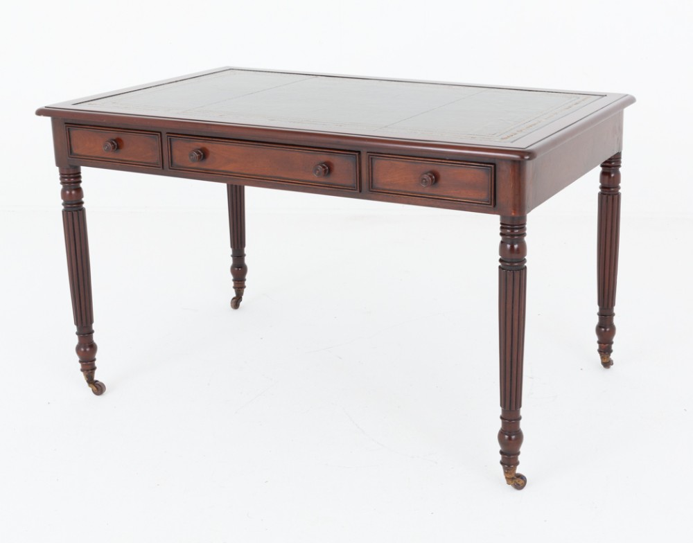 Regency 3 Drawer Mahogany Library Table