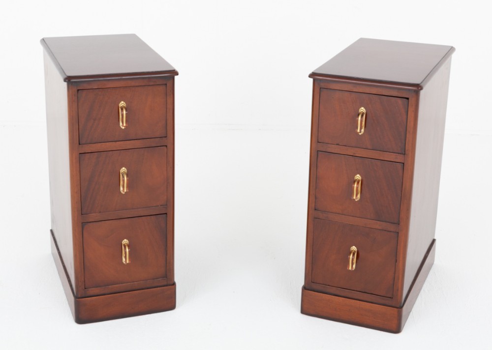 Pair of Mahogany Art Deco Bedside Drawers