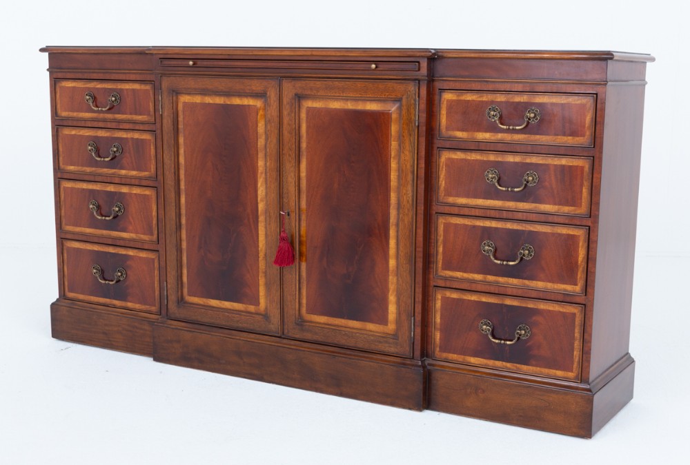 Georgian Revival Mahogany Breakfront Sideboard
