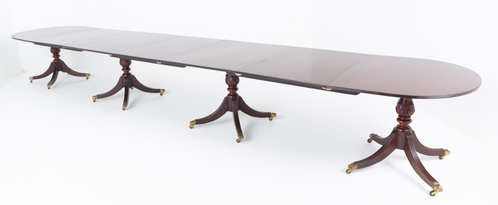Amazing Regency Revival Mahogany 22 -24 Seat Dining Table