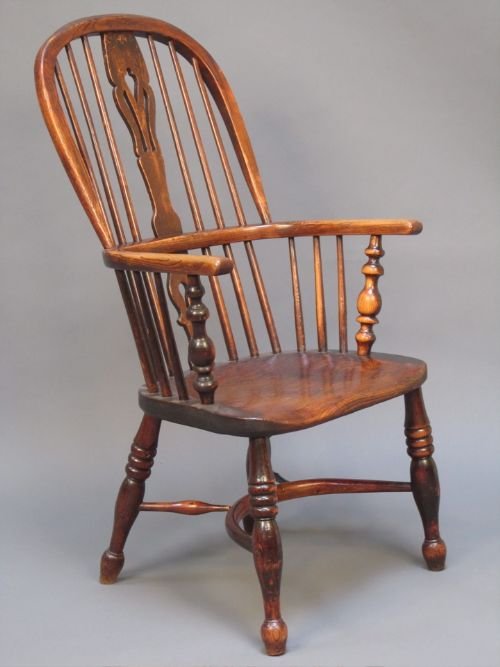 19th Century Ash & Elm Windsor Arm Chair