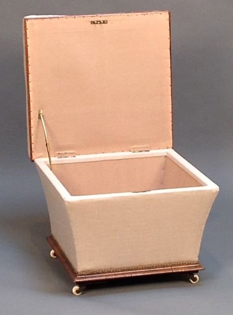 19thc. Walnut Ottoman
with Lifting Lid on China Castors