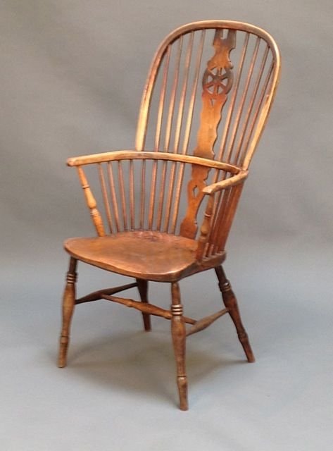A 19th Century Elm & Ash Wheel Back Arm Chair