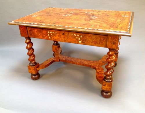 An 18thc. Walnut Marquetry & Inlaid Centre Table of 
Exceptional Colour & Quality