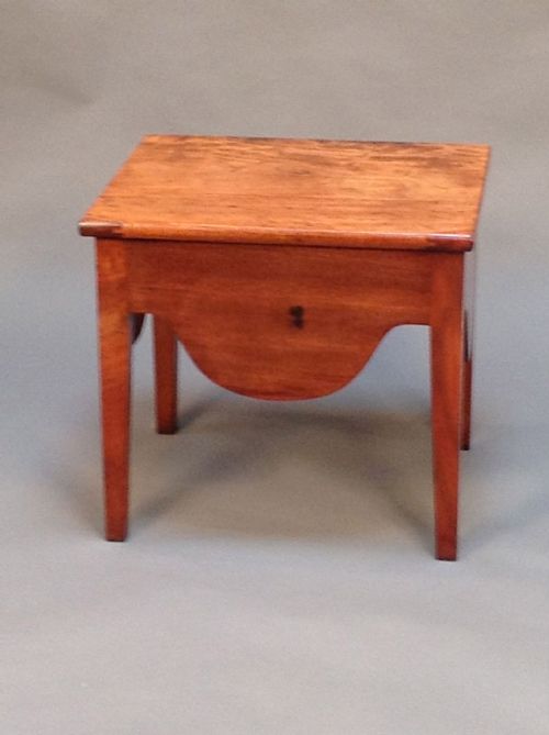 19thc. Mahogany Box Stool/stand on Square Legs