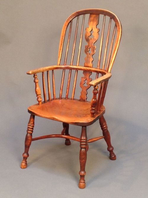 19thc. Ash & Elm Window Armchair