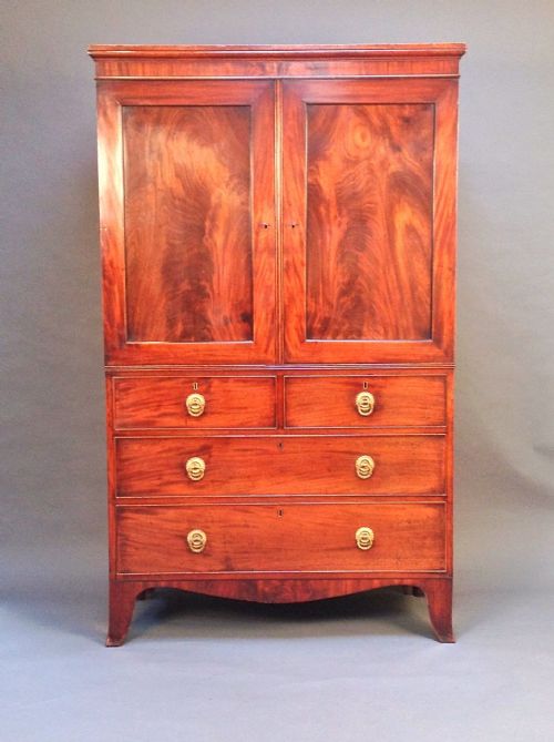 A Georgian Mahogany Linen Press