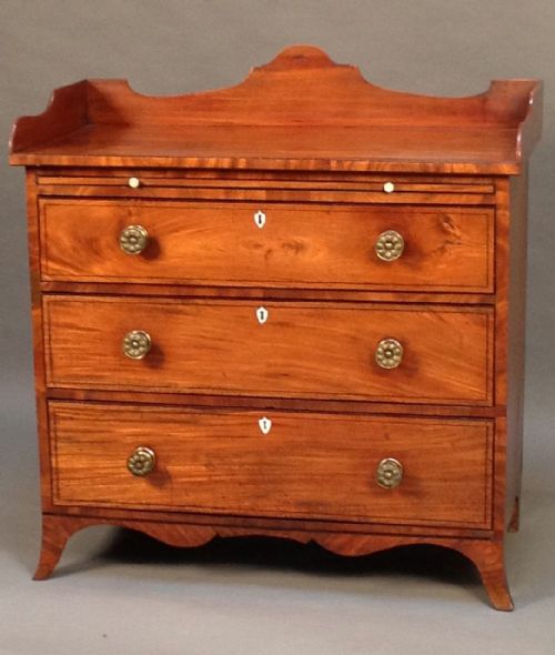 19thc. Mahogany Dressing Chest with Gallery Edge
