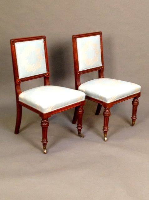 Pair of 19thc. Mahogany Side Chairs
