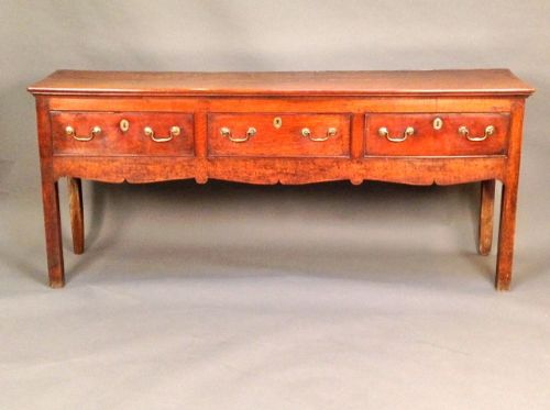 18thc. Oak Three Drawer Dresser Base