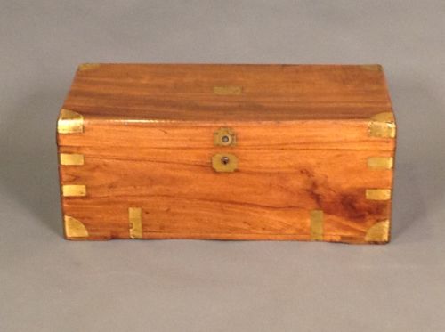 19thc. Camphor Wood Brass Bound Campaign Chest