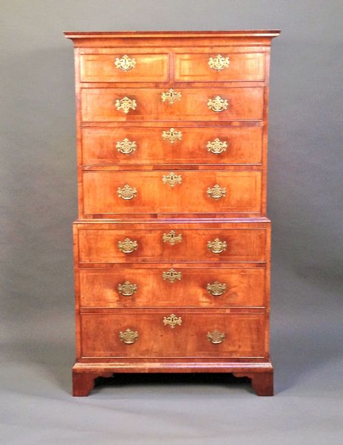 A Fine 18thc. Walnut Chest on Chest
