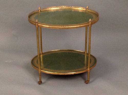 Late 19thc. Brass 2 Tiered Occasional Table